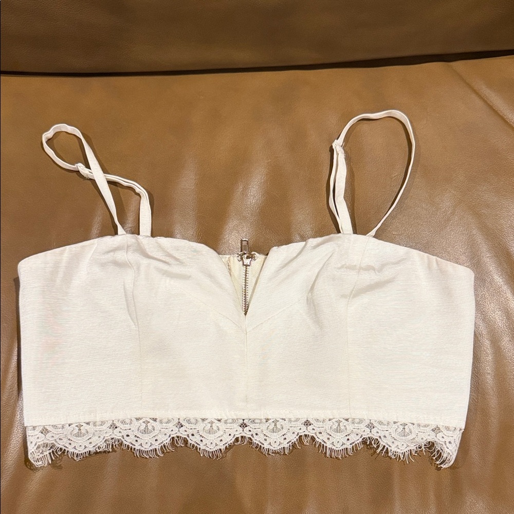 Mustard Seed Elegant White Satin Top